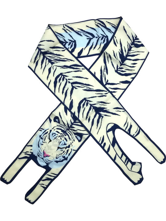Brims and Trims Women's Scarf White Tiger