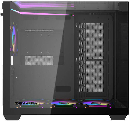 Darkflash TH285 Gaming Middle Tower Carcasă Calculator cu Fereastră Laterală și Iluminare RGB Negru