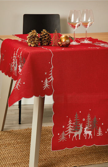 Whitegg Christmas Tablecloth Runner Fabric Red L40xW175cm.