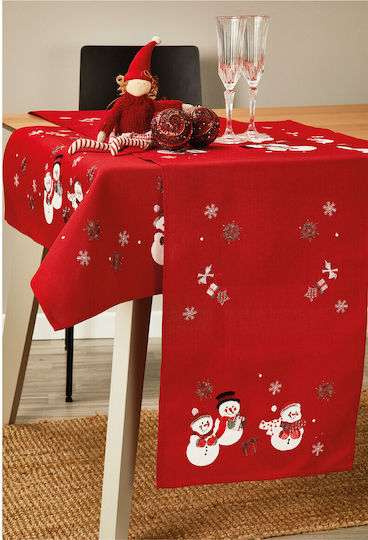 Whitegg Christmas Tablecloth Square Fabric Red L85xW85cm.