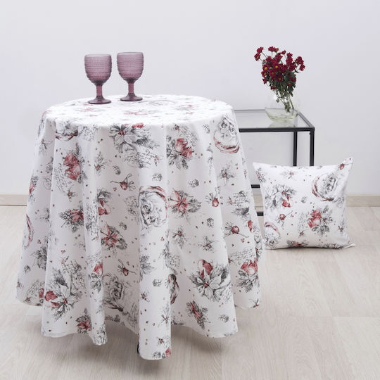Dimeco Dimeco Wish Christmas Tablecloth Runner Fabric White L160xW40cm.