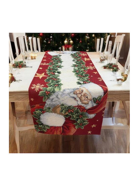 Linea Home Χριστουγεννιάτικο Τραπεζομάντηλο Υφασμάτινο Ράνερ Άγιοι Βασίληδες 140x45εκ.