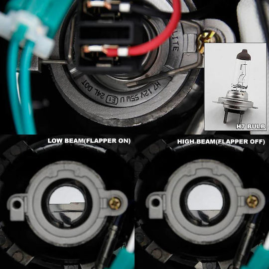 Μπροστινά Φανάρια Set Jeep Renegade 2014+ Drl Tube Lights Μαύρα H7 Manual Akkon