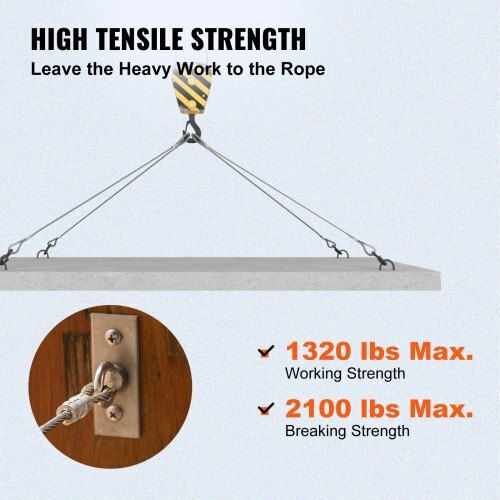 Vevor Wire Rope Stainless Steel 3.2mm 316BXGGSS150M0001V0