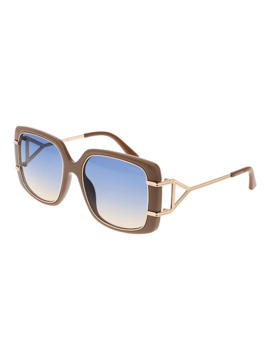 Guess Women's Sunglasses with Beige Frame and Blue Gradient Lens GU7854 57W