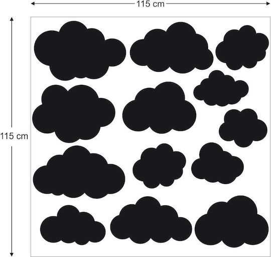 Kids Wall Sticker Set Orange Clouds