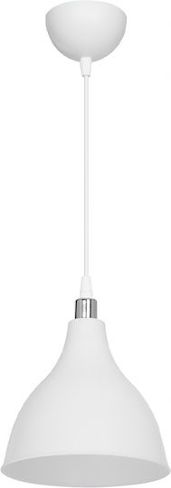GloboStar Rade Hängelampe Weiß Glocke mit Fassung E27 17.5x17.5x56cm.