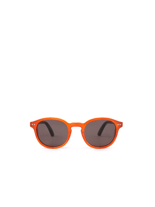 Sun's Good Sunglasses with Orange Plastic Frame and Gray Lens