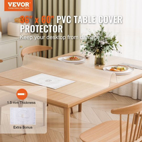 Protector de masă Vevor 36x60 in Plastic 1.5mm Zfxpvczb36x6rmcudv0