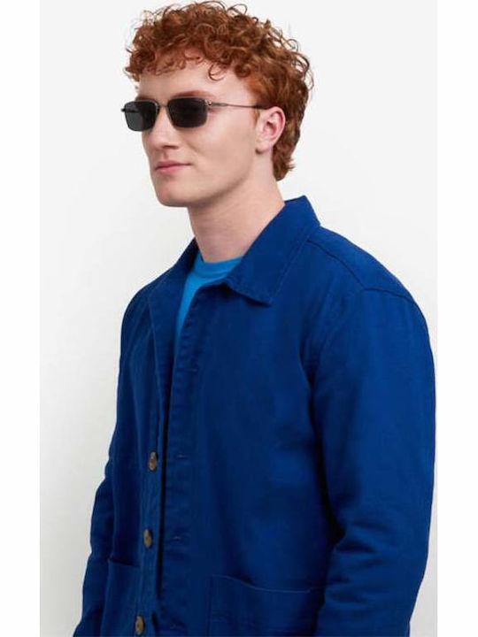 Polaroid Herren Sonnenbrille mit Silber Metall Gestell und Blau Spiegel Linse PLD6227/S/X 6LB/C3