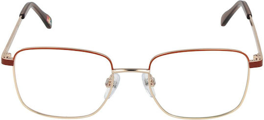Benetton Männlich Metallisch Brillenrahmen Rot BEO309 185