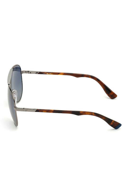 Web Sunglasses with Gray Metal Frame and Blue Gradient Lens WE0281 12V