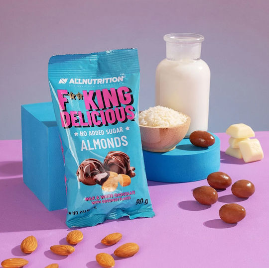 Allnutrition F**king Delicious Бадеми Мляко & Бял Шоколад Кокос Диетични Бадеми В Шоколад