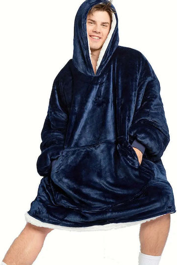 Плед Huggle Hoodie с качулка, мек, много удобен, топъл, един размер, син, червен, черен, сив, лилав