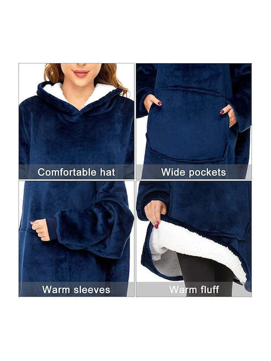 Patura Huggle Hoodie Hood Soft Very Comfortable Warm One Size Blue Red Black Grey Purple
