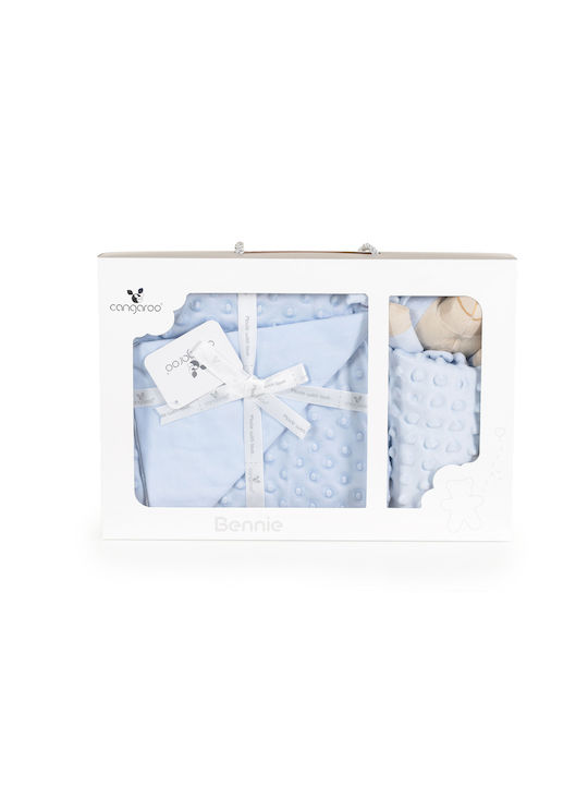 Cangaroo Blanket Nursery Swaddling Blankets Gift Set Blue & Comfort Blanket Bennie Blue 75x100cm 2pcs