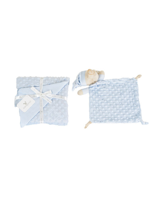 Cangaroo Blanket Nursery Swaddling Blankets Gift Set Blue & Comfort Blanket Bennie Blue 75x100cm 2pcs
