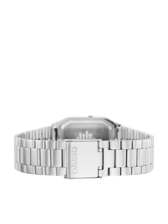 Casio Ανδρικό Ρολόι 29mm Χρονογράφος Μπαταρίας με Ασημί Μεταλλικό Μπρασελέ