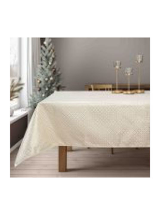 Beauty Home Christmas Tablecloth Fabric Gold L220xW135cm.