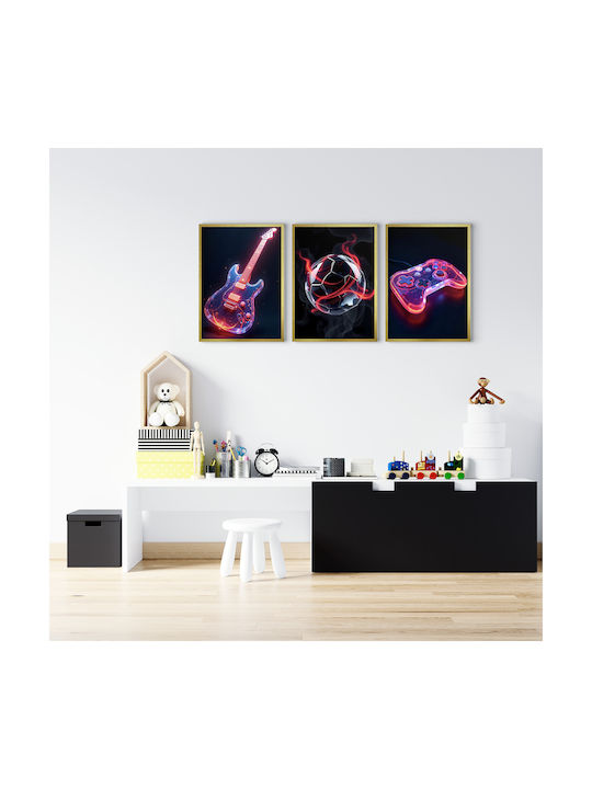 Wall Posters Youth Room Pad Football Guitar 3x50x70