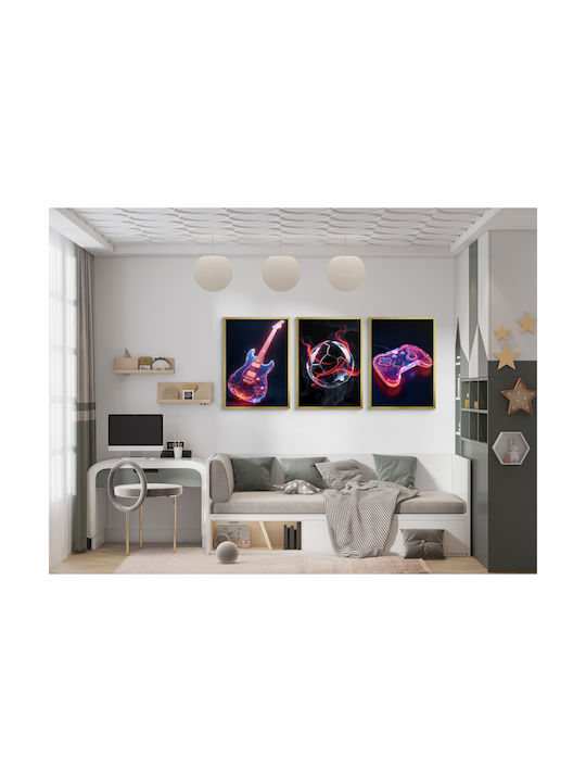 Wall Posters Youth Room Pad Football Guitar 3x50x70