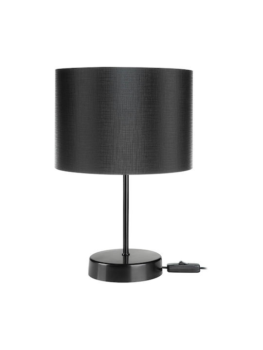 GloboStar Metal Table Lamp for Socket E27 with Black Shade and Base