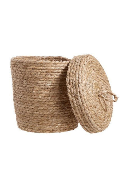Butlers Coș Decorativ Din Paie Cu Capac Bej 25x25cm