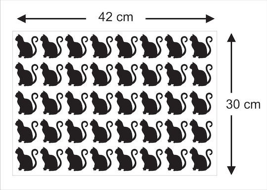Set Mini Stickere de Perete Pisici Galbene