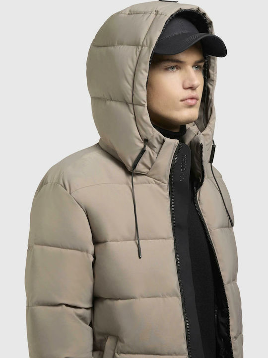 Jacket Puffer Waterproof and Windproof Light Gray
