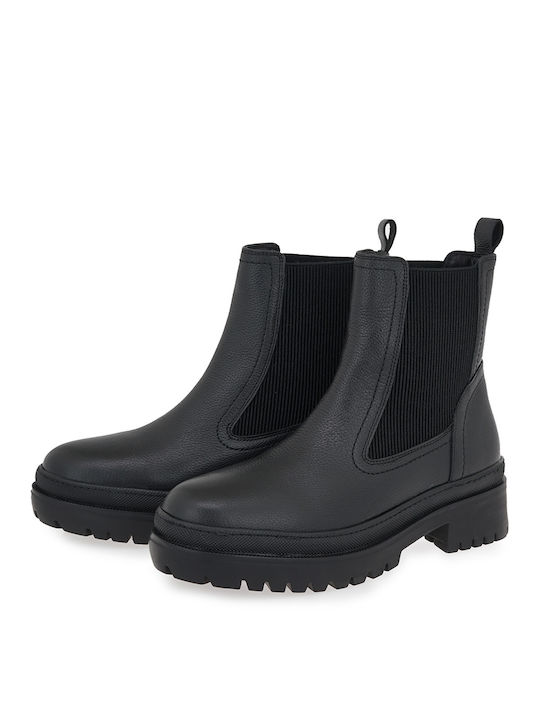 Leather Women's Ankle Boots Black