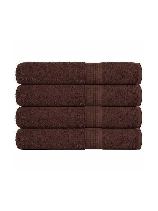 vidaXL 4pc Bath Towel Set 100x200cm. Coffee