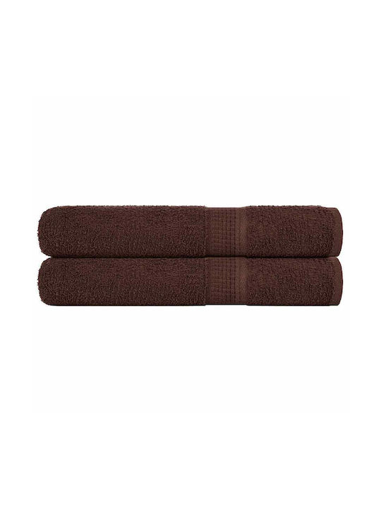 vidaXL 2pc Bath Towel Set 100x200cm. Coffee