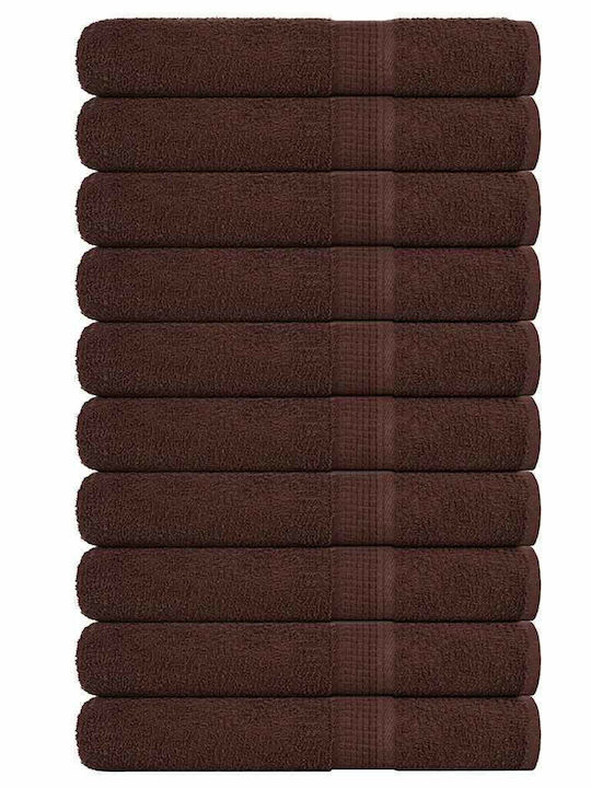 vidaXL 10pc Bath Towel Set 100x200cm. Coffee