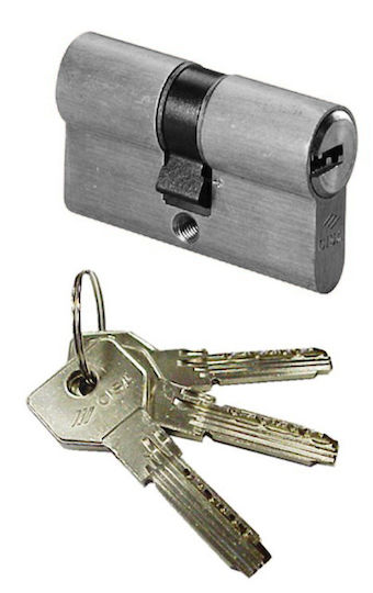 Cisa Lock Cylinder Security Asix 90mm (35-55) with 5 Keys Silver