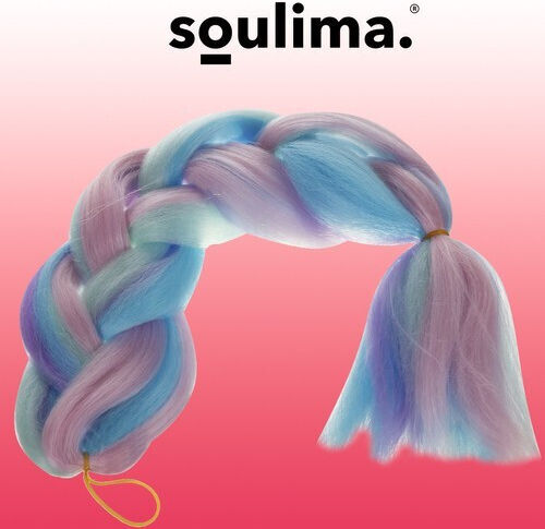 Soulima 21366 Омбре Синтетична Коса Синьо Лилаво