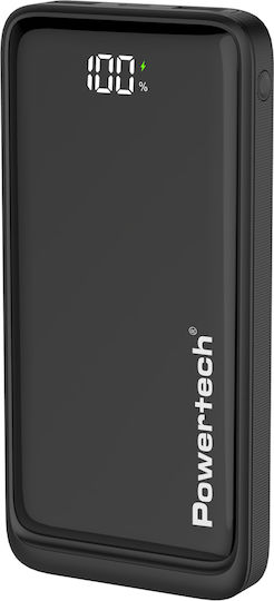Powertech PT-1326 Power Bank 10000mAh 22.5W με 2 Θύρες USB-A και Θύρα USB-C Power Delivery / Quick Charge 3.0 Μαύρο