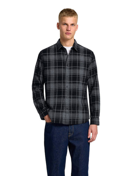 Langärmlig Flanell Hemd Black