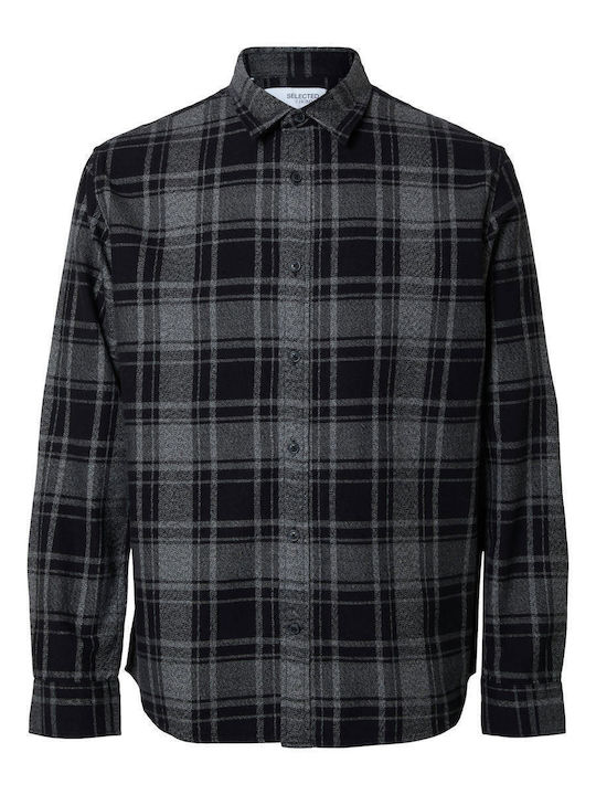 Langärmlig Flanell Hemd Black