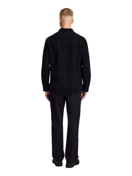 Langärmlig Flanell Hemd Black