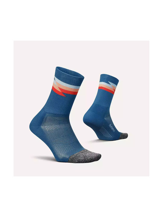 Feetures Elite Light Cushion Mini Athletic Socks Blue 1 Pair