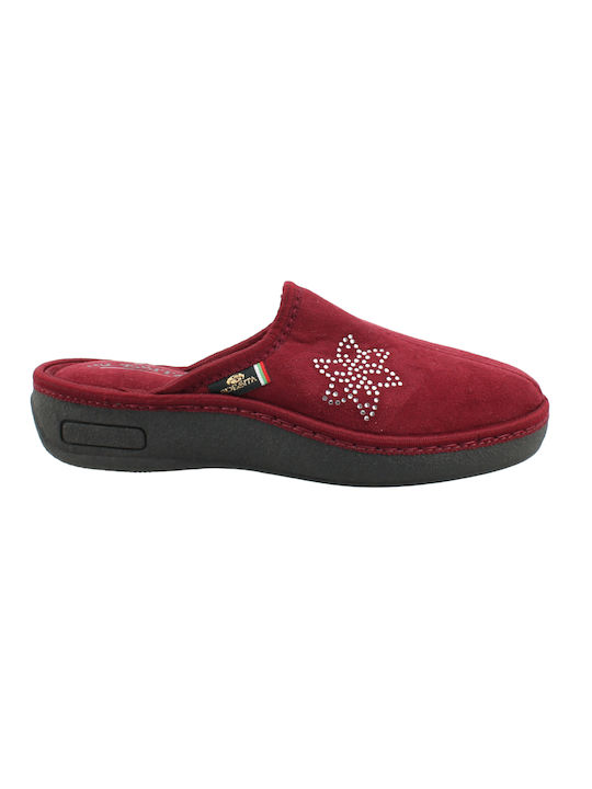 Spesita Winter Women's Slippers in Burgundy color