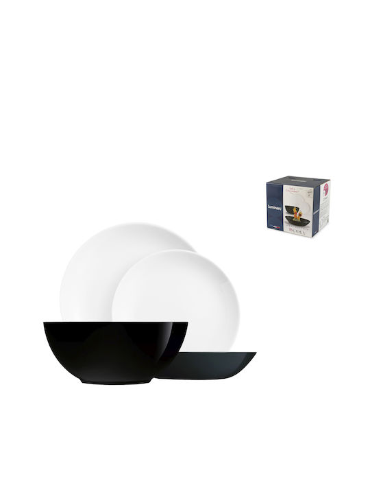 Luminarc Σερβίτσιο Πιάτων Γυάλινο Μαύρο 19τμχ 0883314750362