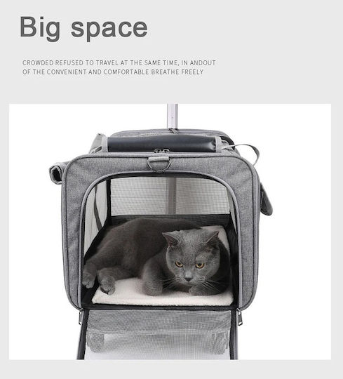 Pets Dog/Cat Carrying Gray Trolley L60xW39xH44cm