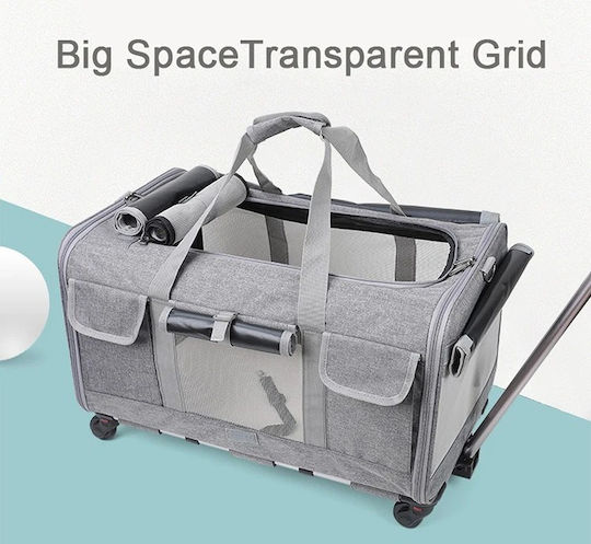 Pets Dog/Cat Carrying Gray Trolley L60xW39xH44cm