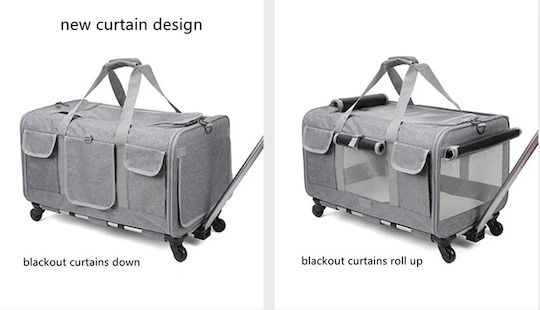 Pets Dog/Cat Carrying Gray Trolley L60xW39xH44cm
