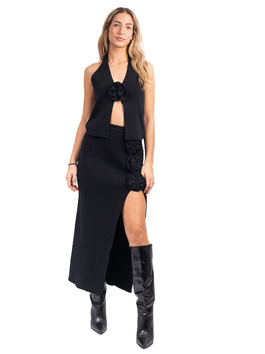 Maxi Φούστα Floral Black