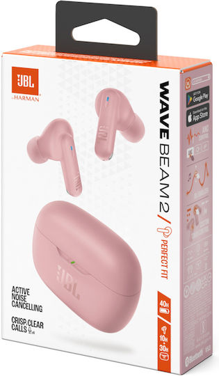 JBL Wave Beam 2 In-ear Bluetooth Handsfree Earphones with Sweat Resistance and Charging Case Pink