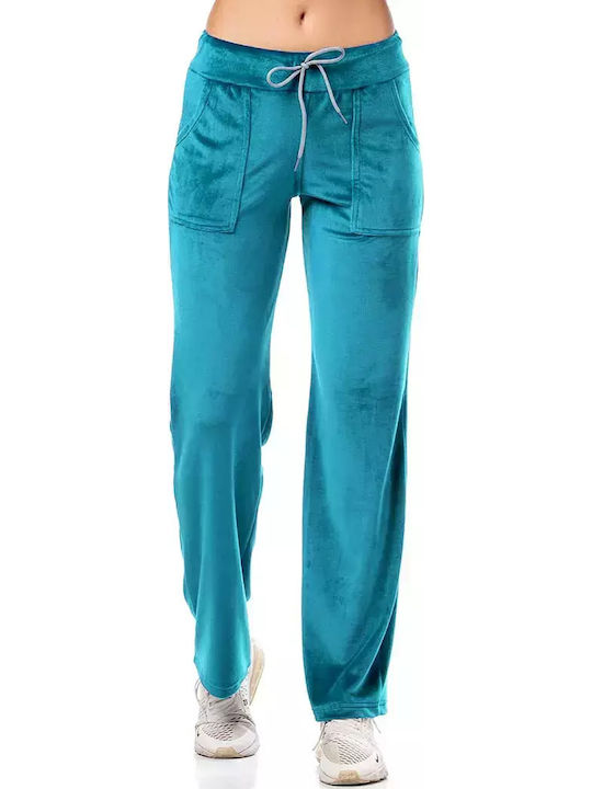 Sweatpants Velvet Turquoise
