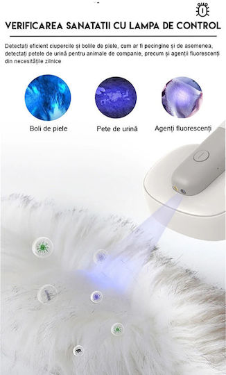 Electric Pet Grooming Brush Mdro Massage Function Negative Ion Sterilization Wood Lamp Pointer Playtime Usb Charging