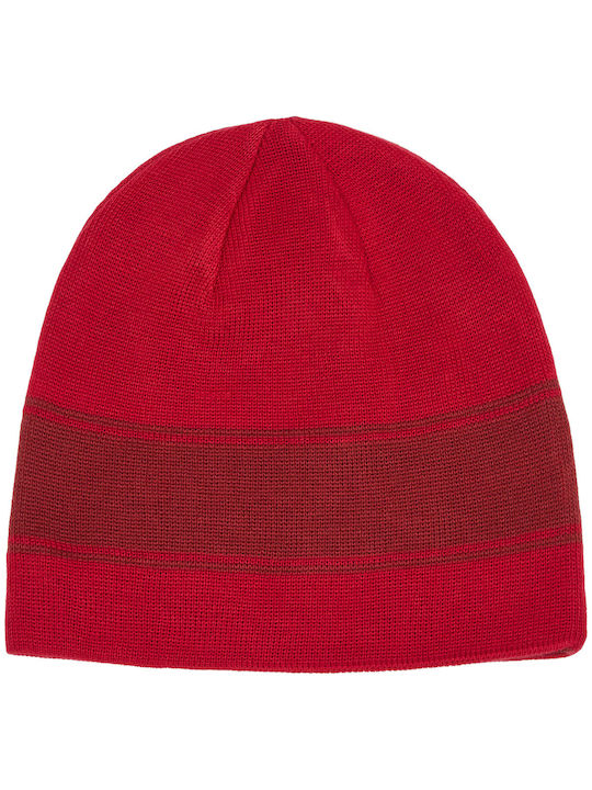 Tnp Reversible Beanie Unisex Wendbar Beanie Gestrickt in Rot Farbe